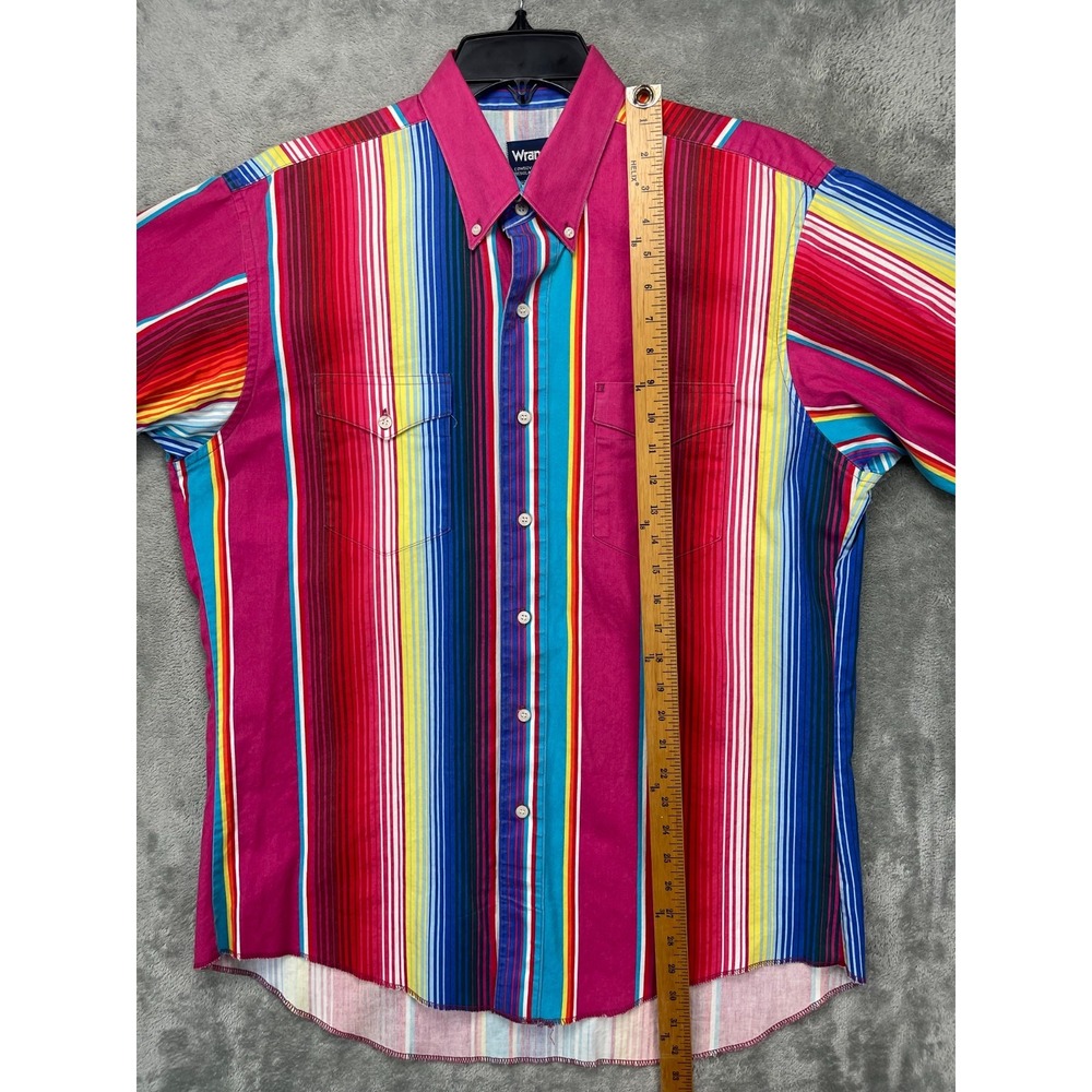 VTG Wrangler Men's Brushpopper Shirt Sz 16.5/35 X-Long Tails Regular Fit Cowboy - Picture 3 of 8